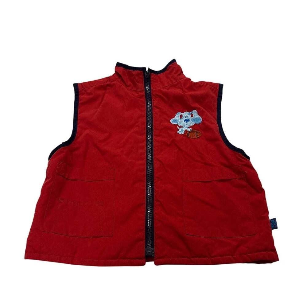 Vintage Blues Clues Nickelodeon 2000s Red Vest Zip Up Football Sports Boys 2T